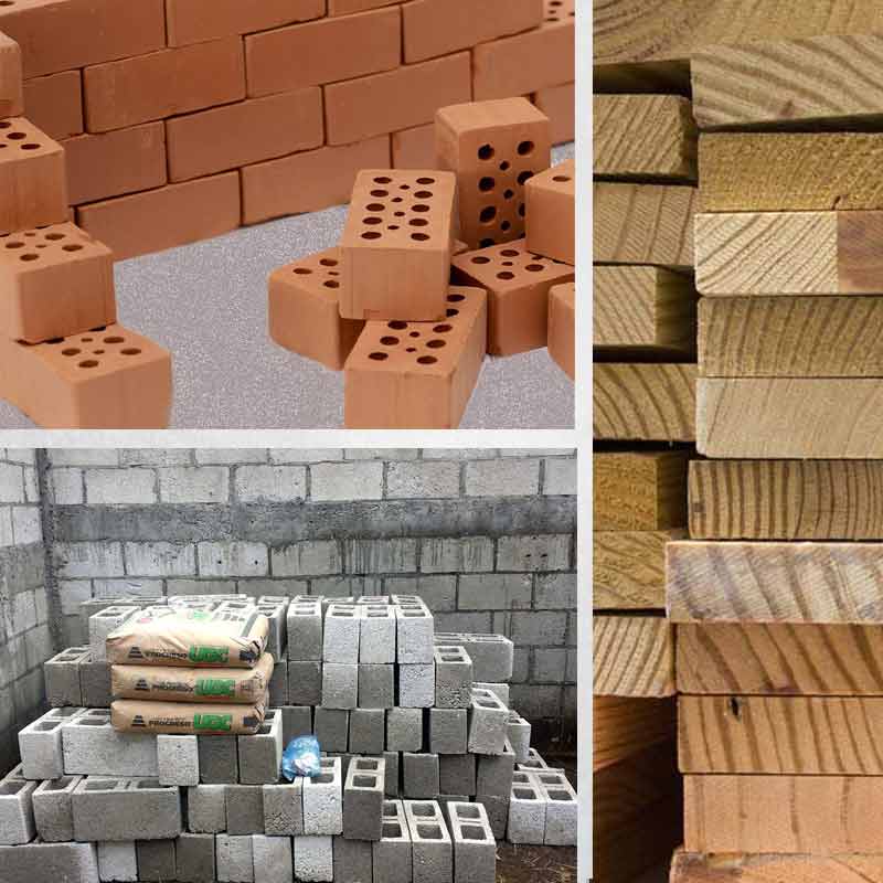 Materials: Brick, Concrete, Sewn Lumber